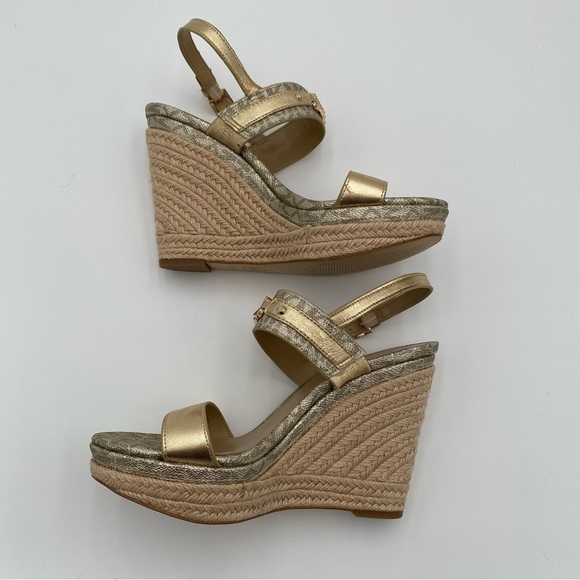 Michael Kors Strappy Leather Espardrille Wedges Summer Sandals Size 8.5 (NWOT) - Picture 7 of 8